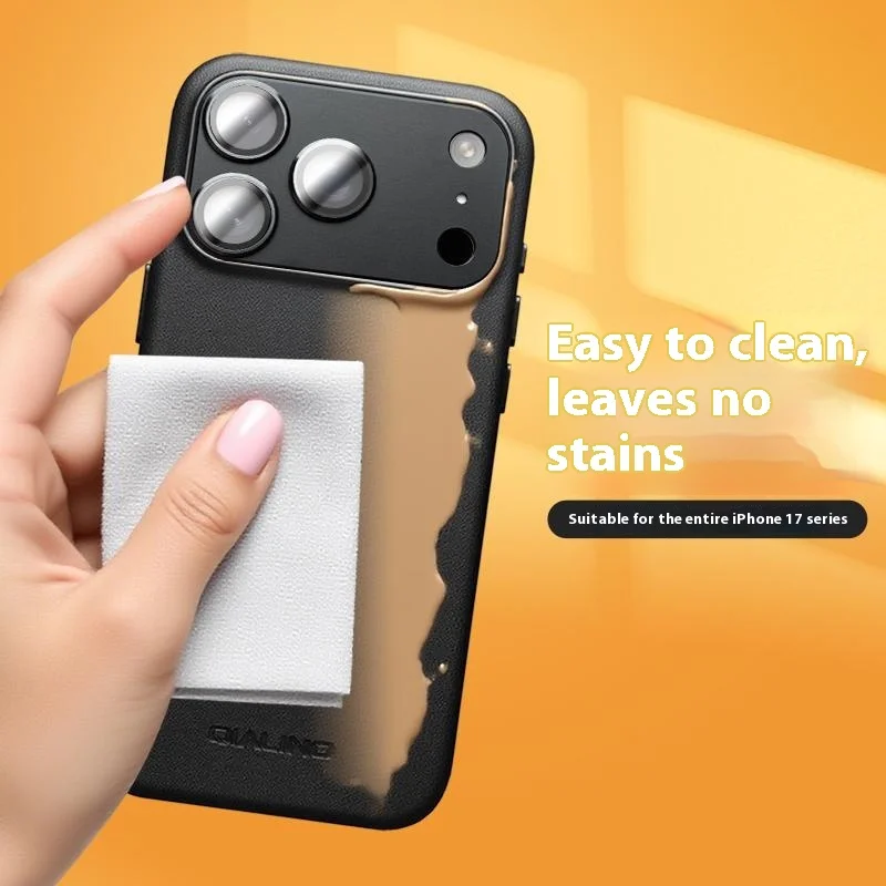 Case iPhone 17 Pro Max # Pre-order * เคส QIALINO พีซี + เคสโทรศัพท์ซิลิโคน เข้ากันได้กับ MagSafe * ดำ