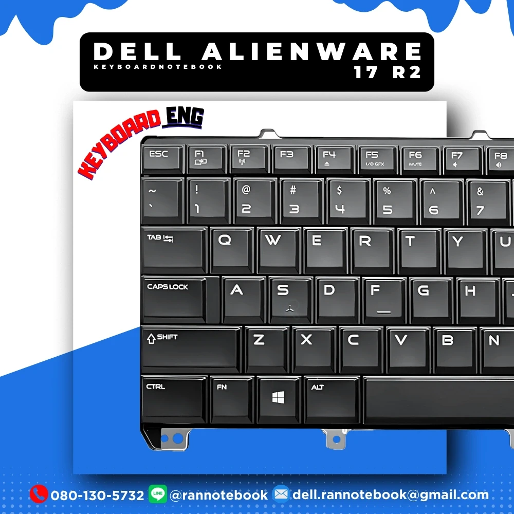 Keyboard Notebook Dell Alienware 17 R2 อังกฤษ แท้ประกันศูนย์ Dell
