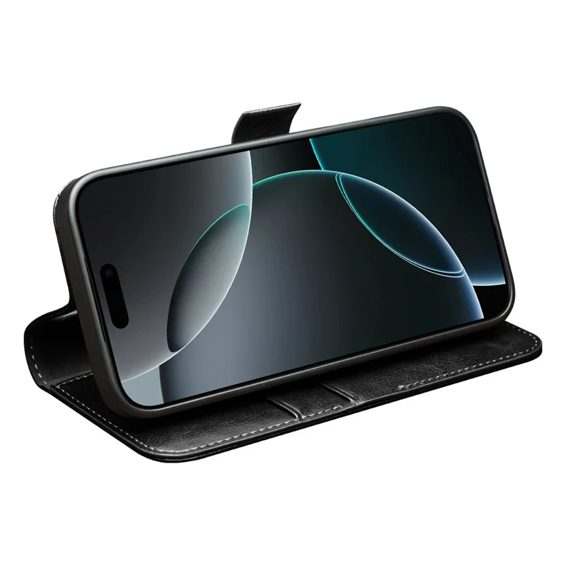 Case iPhone 17 Pro Max # Pre-order * เคส QIALINO พร้อมช่องใส่บัตร ซองหนังวัวแท้ตั้งได้ *