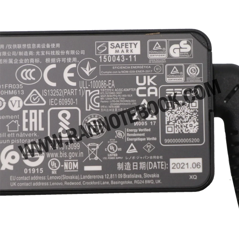 สายชาร์จโน๊ตบุ๊ค Lenovo E460 ThinkPad 45W 3P คุ้มค่า รับประกันสินค้า