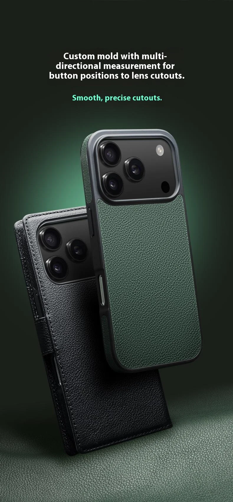 Case iPhone 17 Pro Max # Pre-order * QIALINO เคสหนังแบบถอดได้เข้ากันได้กับ MagSafe เคสโทรศัพท์หนังวัวแท้ *